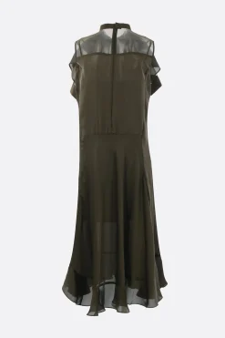 Women SACAI satin and chiffon sleeveless dress