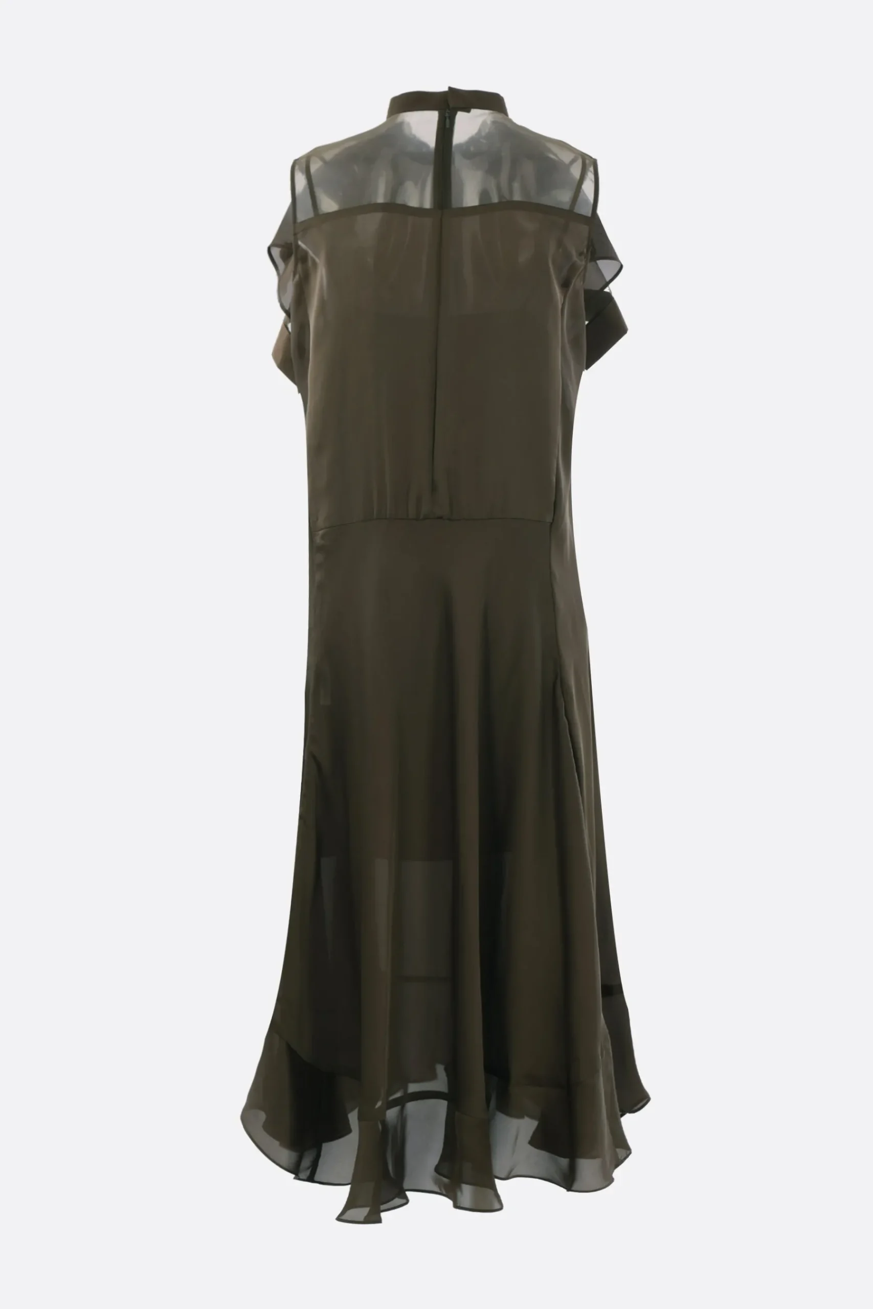 Women SACAI satin and chiffon sleeveless dress