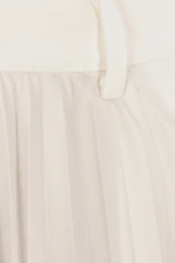 Women SACAI satin and denim pleated skirt