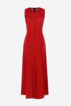 Women MARIA CALDERARA Scarlet long dress in cotton muslim