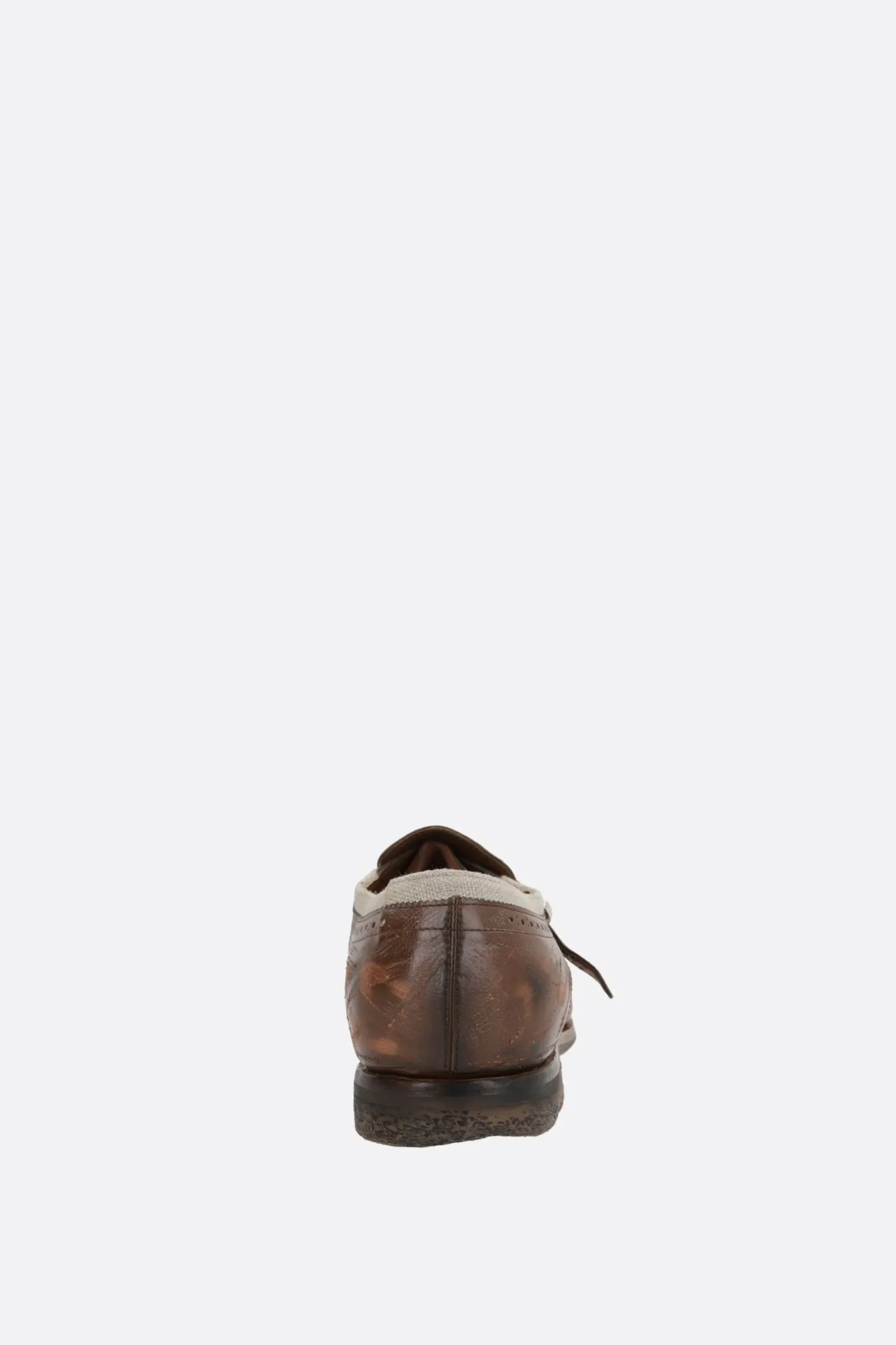CHURCH'S Shanghai monk-strap shoes in vintage leather and canvas