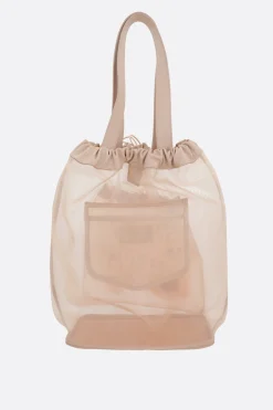 Women SIMONE ROCHA Sheer Stuffed Carnation Drawstring Pocket tote bag