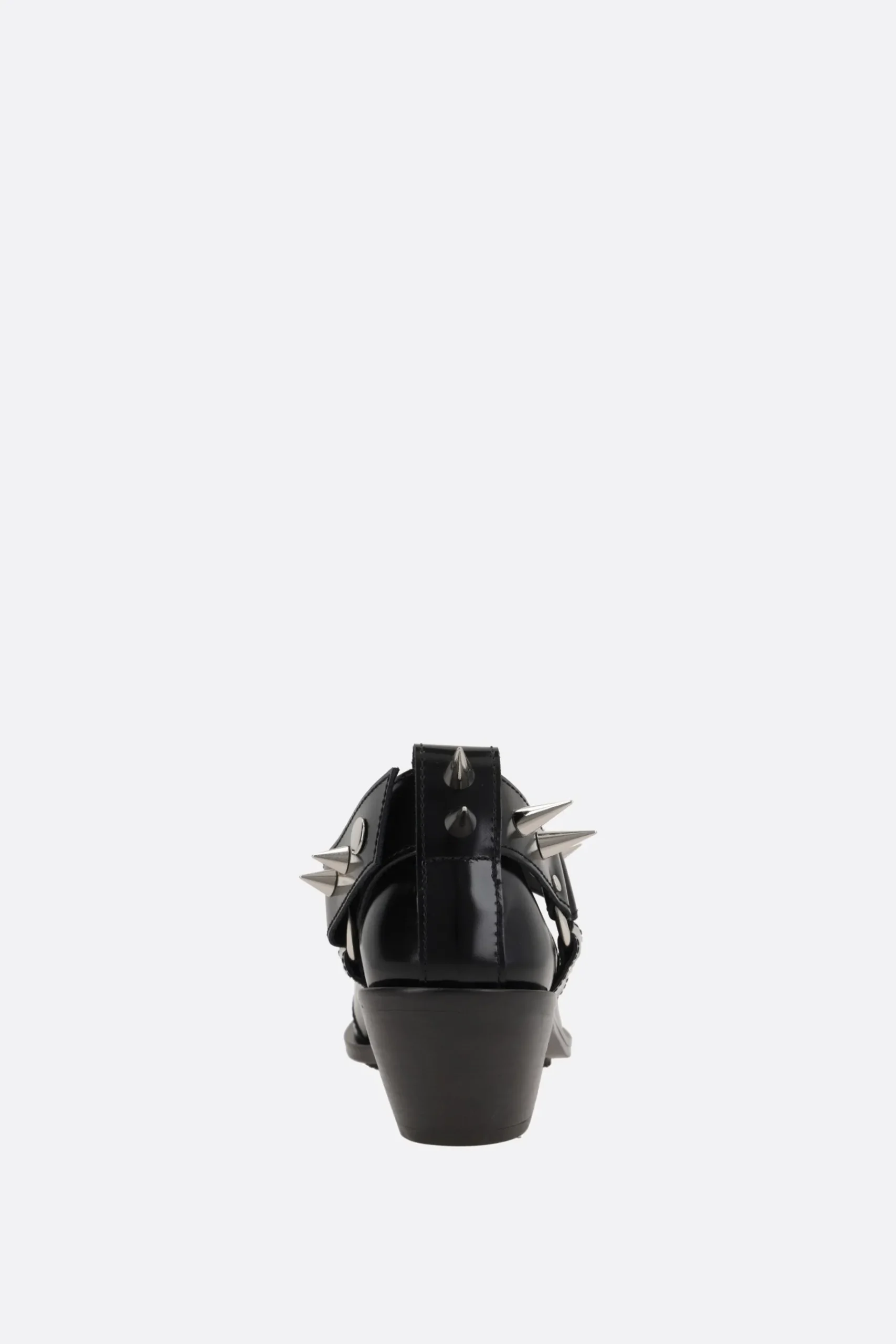 Women JUNYA WATANABE shiny leather western ankle boots with studs