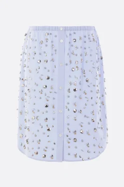 Women DRIES VAN NOTEN Shirty mini skirt in cotton with appliqués