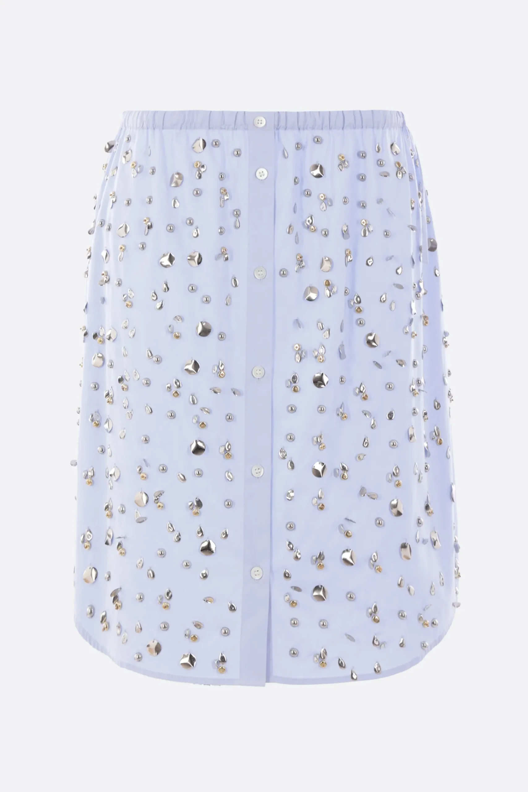 Women DRIES VAN NOTEN Shirty mini skirt in cotton with appliqués