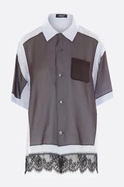 Women UNDERCOVER short-sleeve shirt in rayon and chiffon