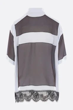 Women UNDERCOVER short-sleeve shirt in rayon and chiffon