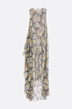 Women LOEWE silk sleeveless dress with Daffodil print
