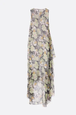 Women LOEWE silk sleeveless dress with Daffodil print