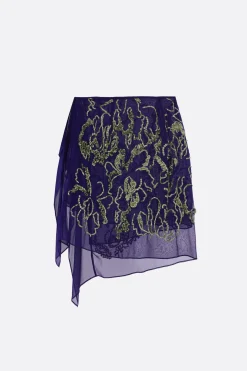 Women DRIES VAN NOTEN Sima midi skirt in chiffon with sequins