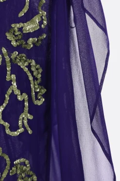 Women DRIES VAN NOTEN Sima midi skirt in chiffon with sequins