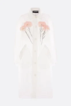 Women SIMONE ROCHA single-breasted coat in organza with flowers