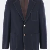 THOM BROWNE single-breasted jacket in cotton and linen