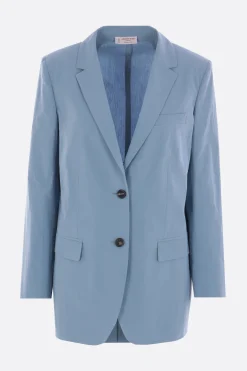 Women ALBERTO BIANI single-breasted jacket in washed cotton