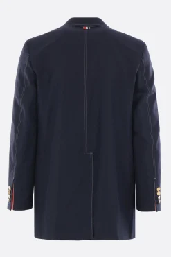 THOM BROWNE single-breasted jacket in cotton and linen