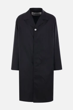 JIL SANDER single-breasted overcoat in nylon twill