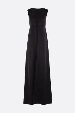 Women MM6 sleeveless dress in crêpe envers satin