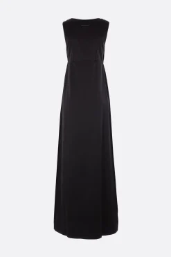 Women MM6 sleeveless dress in crêpe envers satin