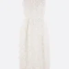 Women COMME DES GARÇONS sleeveless dress in mesh with floral patches