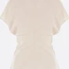 Women TOTEME Slouch Waist top in crinkled viscose blend