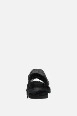 Women YOHJI YAMAMOTO smooth leather and mesh slide sandals
