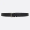 YOHJI YAMAMOTO smooth leather belt with embossed logo