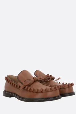 JW ANDERSON smooth leather loafer with ruffle detail