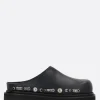 TOGA VIRILIS smooth leather mules with metal eyelets
