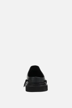 TOGA VIRILIS smooth leather mules with metal eyelets