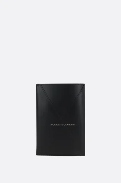 MM6 smooth leather passport holder