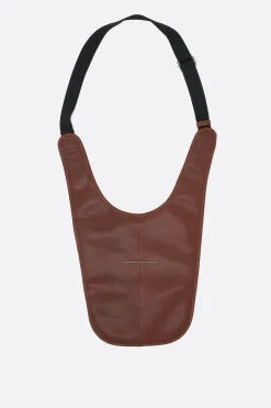 MM6 smooth leather saddle bag