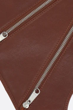 MM6 smooth leather saddle bag