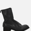 GUIDI soft grainy leather ankle boots