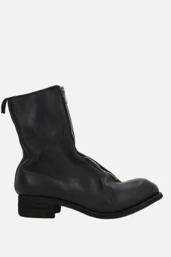 GUIDI soft grainy leather ankle boots