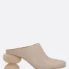 Women UMA WANG stone mule with double heel in smooth leather