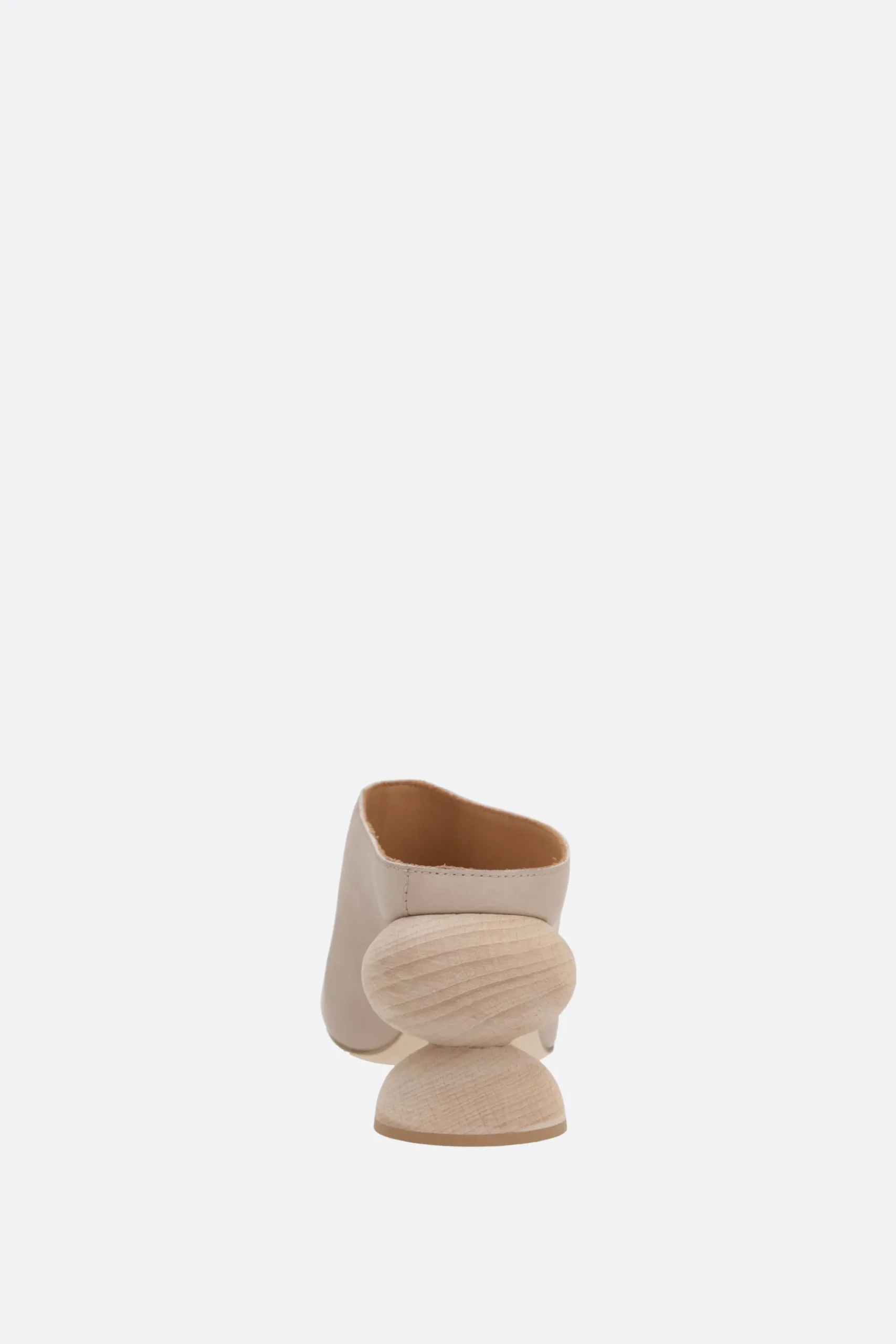 Women UMA WANG stone mule with double heel in smooth leather