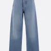 Women PLAN C straight-leg jeans in denim with belt