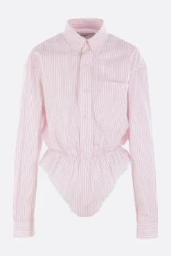 Women VAQUERA striped cotton poplin bodysuit