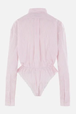 Women VAQUERA striped cotton poplin bodysuit