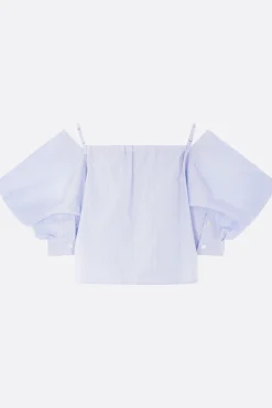 Women SACAI striped cotton poplin top