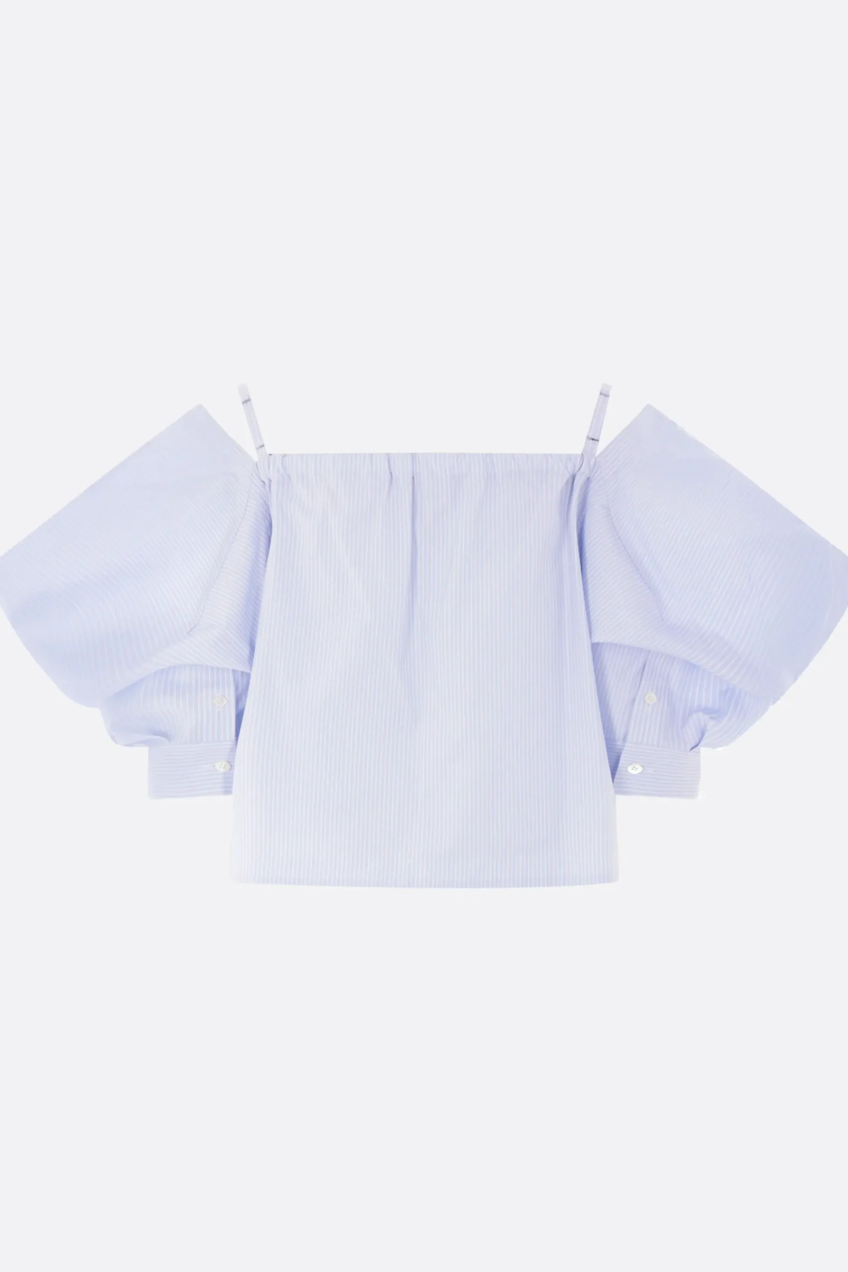 Women SACAI striped cotton poplin top