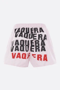 Women VAQUERA striped cotton shorts with print