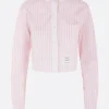 Women THOM BROWNE striped poplin cropped shirt