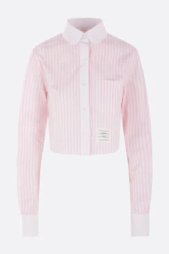 Women THOM BROWNE striped poplin cropped shirt
