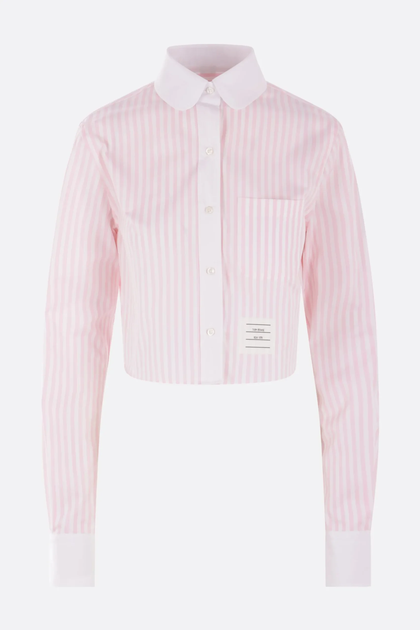Women THOM BROWNE striped poplin cropped shirt