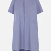 Women SACAI striped poplin shirt dress