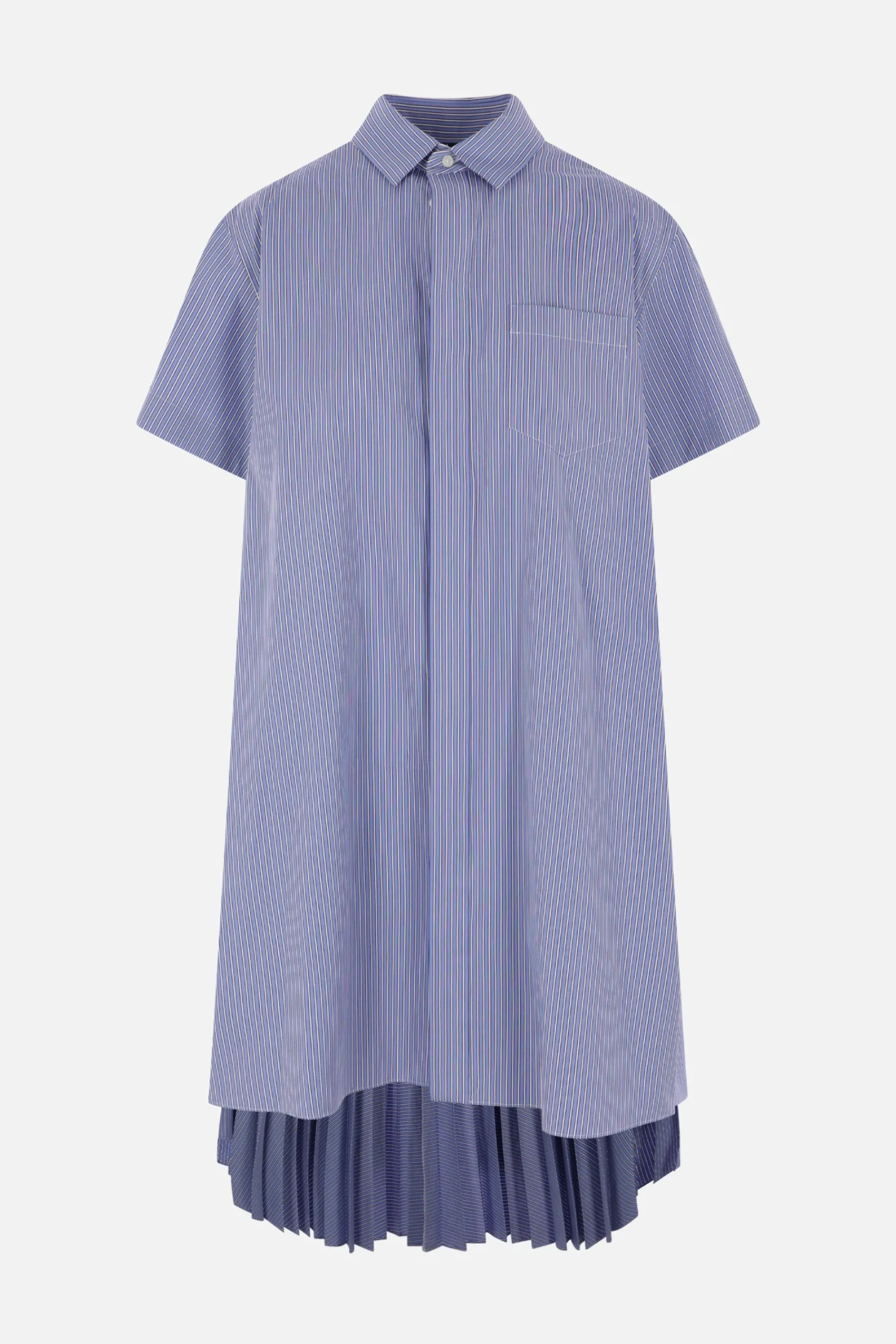 Women SACAI striped poplin shirt dress