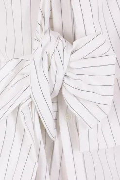 COMME DES GARÇONS HOMME PLUS striped poplin shirt with bow