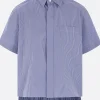 Women SACAI striped poplin short-sleeve shirt