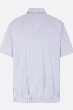 SACAI striped poplin short-sleeve shirt